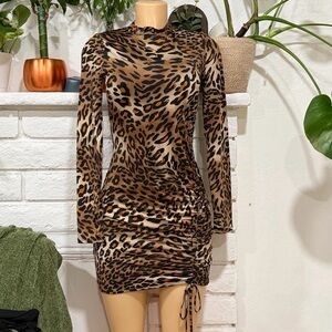 Chic Leopard Long Sleeve Dress